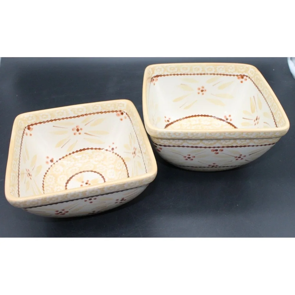 Temp-tations Old World Set of 2 Square Baking Dishes 1.5 Qt & 1 Qt Ovenware